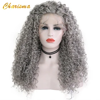 Charisma Grey Color Wigs Kinky Curly Synthetic Lace Front Wigs 24 Inch With Baby Hair High Quality Glueless Wigs For Black Women
Charisma Grey Color Wigs Kinky Curly Synthetic Lace Front Wigs 24 Inch With Baby Hair High Quality Glueless Wigs For Black Women