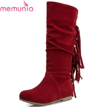MEMUNIA 2019 new arrival women mid calf boots flock round toe tassel slip on autumn boots simple fashion low heels shoes woman
MEMUNIA 2019 new arrival women mid calf boots flock round toe tassel slip on autumn boots simple fashion low heels shoes woman
