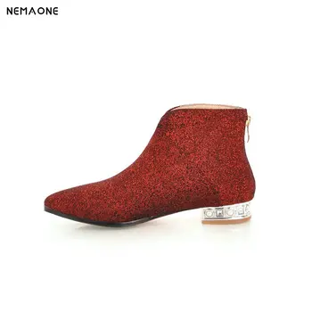 NEMAONE New leopard women low square heels ankle boots poined toe ladies party dress shoes casual shoes woman large size 42 43
NEMAONE New leopard women low square heels ankle boots poined toe ladies party dress shoes casual shoes woman large size 42 43