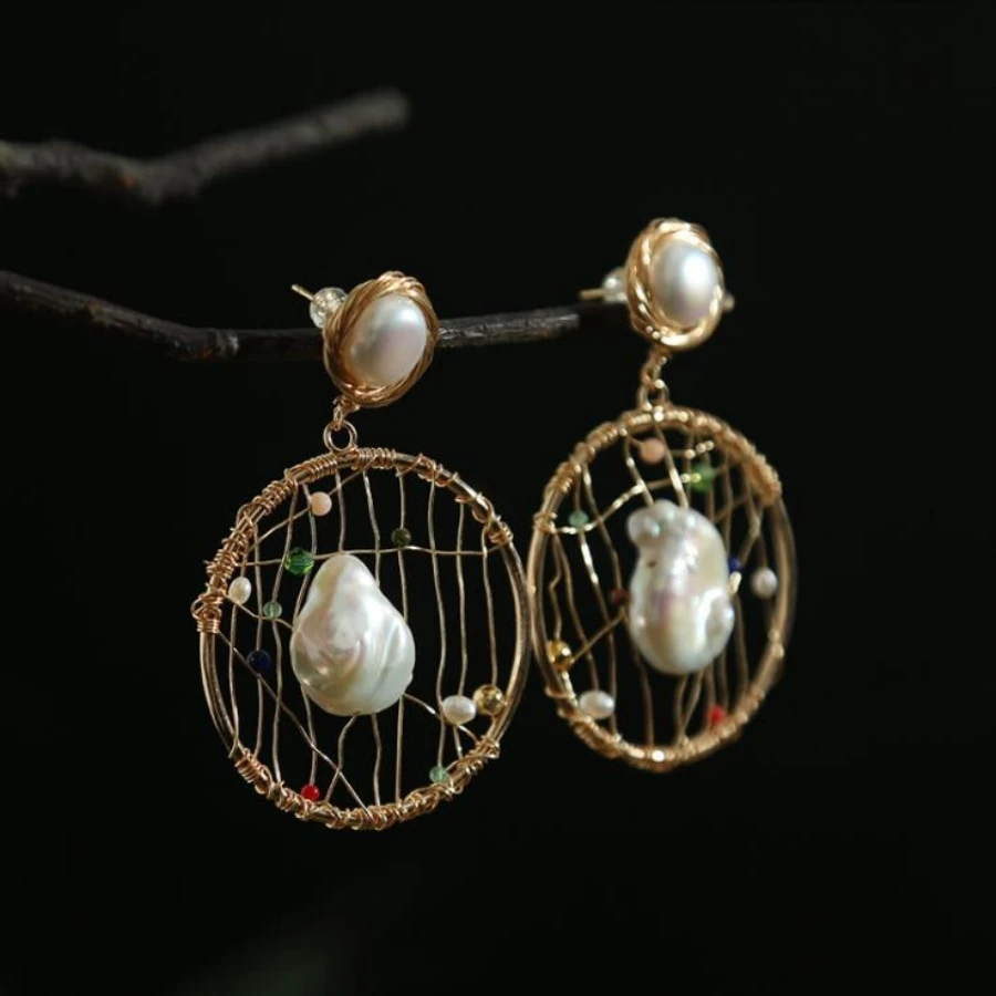 Big Baroque Pearls Earrings Stud Earring 14K Gold Jewelry Drop Dangle Earrings Dreamcatch Charms for Women Wedding Jewellery
Big Baroque Pearls Earrings Stud Earring 14K Gold Jewelry Drop Dangle Earrings Dreamcatch Charms for Women Wedding Jewellery