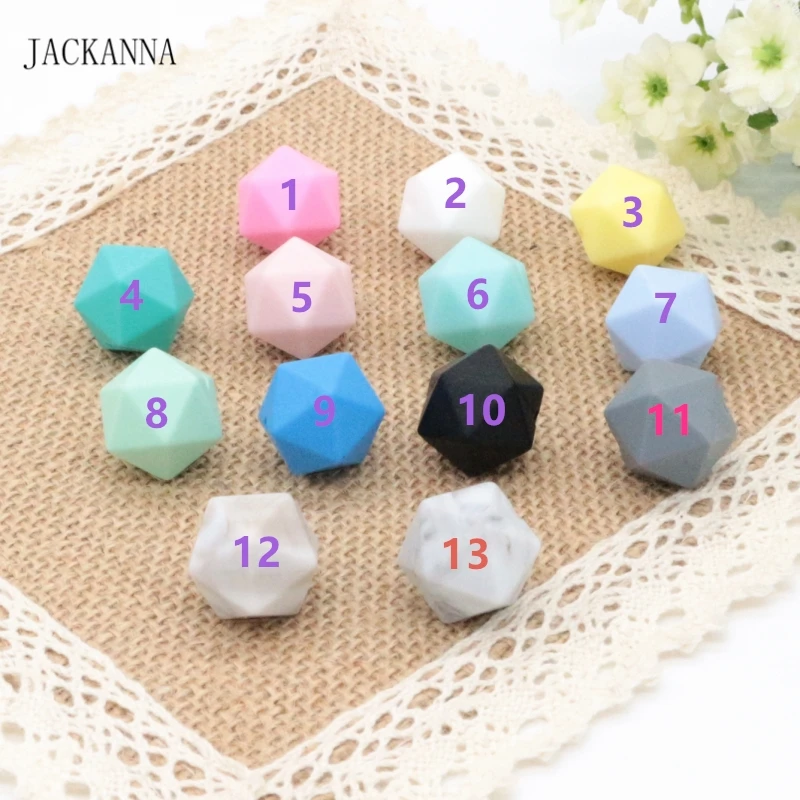 10PCS Silicone Beads 14MM Icosahedron Teether Beads Geometric Beads for Jewelry Make Teething Necklace Pacifier Clips Making
10PCS Silicone Beads 14MM Icosahedron Teether Beads Geometric Beads for Jewelry Make Teething Necklace Pacifier Clips Making