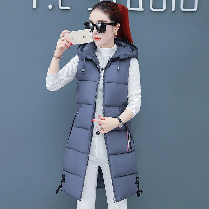 new vest winter women's jacket windproof warm long cotton waistcoat Casual sleeveless hooded femme coat vest 2019
new vest winter women's jacket windproof warm long cotton waistcoat Casual sleeveless hooded femme coat vest 2019