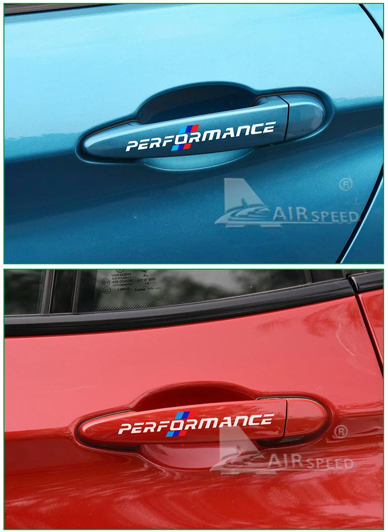 Airspeed Car Stickers M Performance Auto Sticker Door Handle Decal Accessories for BMW E46 F30 E90 E60 F20 F10 E36 E39 E87 E70 (6)