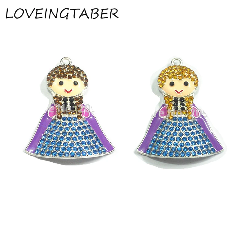 ( Choose Color First ) 10pcs/lot Cute Snow Princess With Hair Rhinestone Pendants For Necklace
( Choose Color First ) 10pcs/lot Cute Snow Princess With Hair Rhinestone Pendants For Necklace