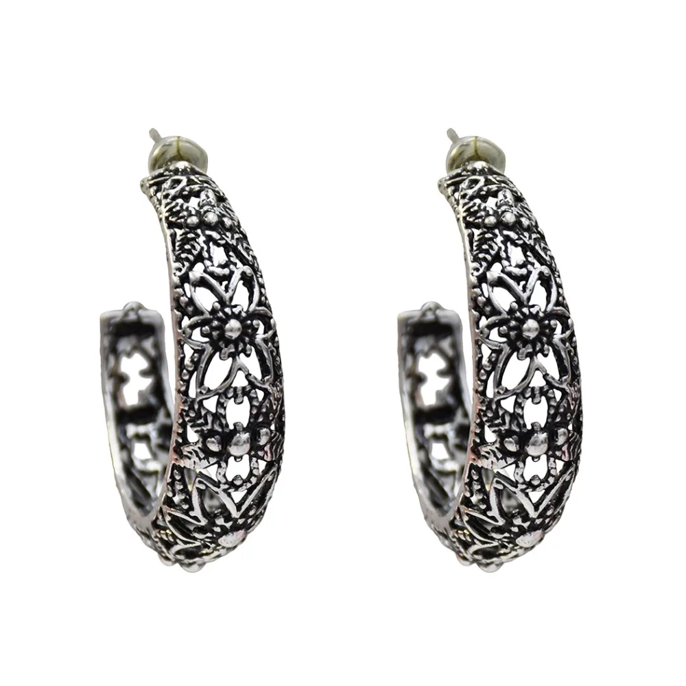 Unique Vintage Silver Carved Hollow Flower Stud Earrings for Women Boho Gypsy Turkish Jhumka Festival Party Jewelry Brincos
Unique Vintage Silver Carved Hollow Flower Stud Earrings for Women Boho Gypsy Turkish Jhumka Festival Party Jewelry Brincos