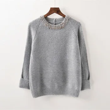 Autumn Winter 2019 Fashion Women Beading Sweater casual Cashmere sweater Pullover long sleeve knitted sweter mujer jumpers
Autumn Winter 2019 Fashion Women Beading Sweater casual Cashmere sweater Pullover long sleeve knitted sweter mujer jumpers