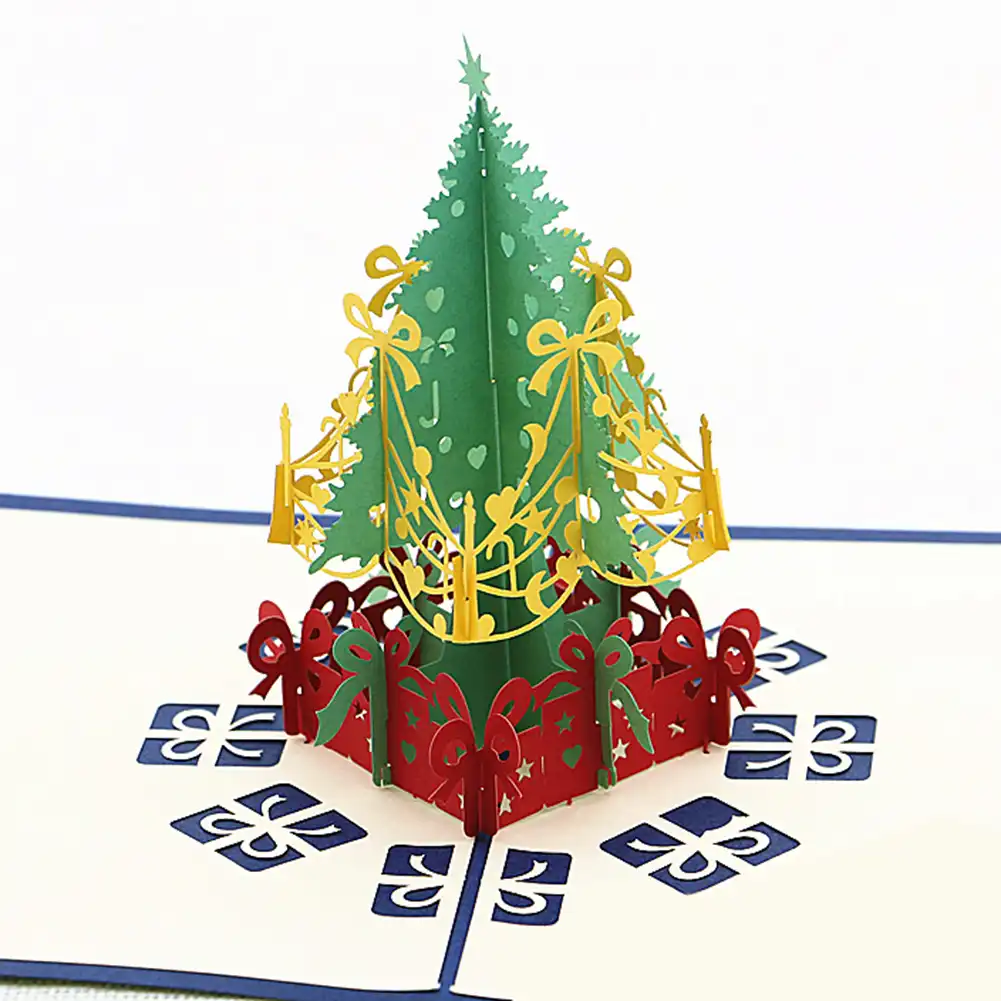 christmas tree 3d cards invitation greeting cards laser cut post