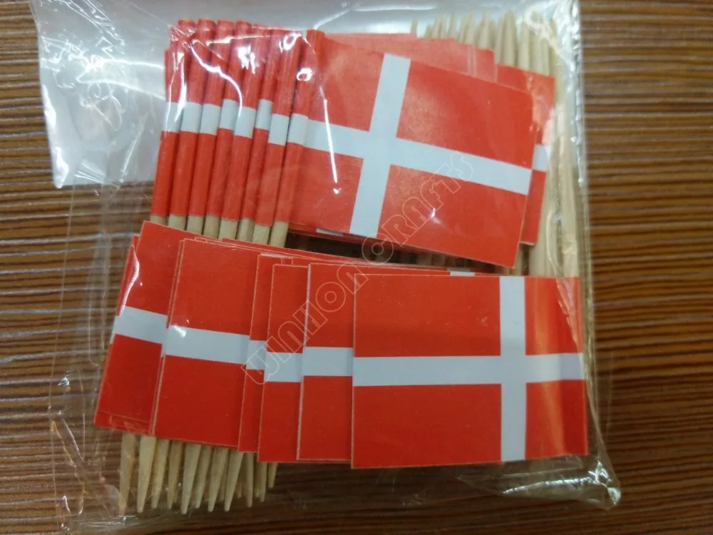 300 шт. в упаковке датские флаги для зубочисток Бумажные палочки еды вечерние