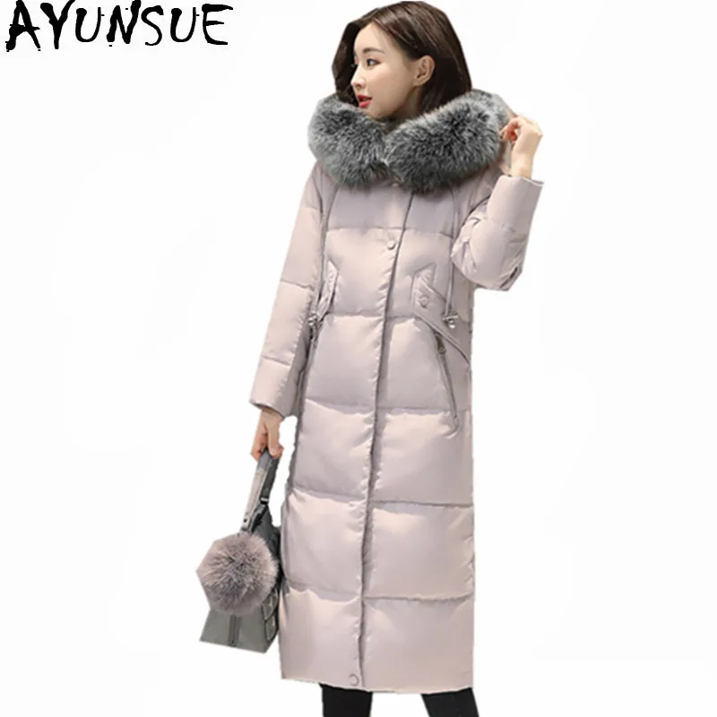 AYUNSUE White Duck Women's Down Jackets Fox Fur Collar Womens Parka Hooded Winter Jacket Women Slim Coat Chaquetas Mujer WXF414
AYUNSUE White Duck Women's Down Jackets Fox Fur Collar Womens Parka Hooded Winter Jacket Women Slim Coat Chaquetas Mujer WXF414