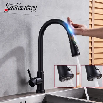 Saeuwtowy Black Kitchen Sense Faucet Deck Mounted One Hole One Handle Brass Mixer Tap with Pause Button 2 Outlet mode 
Saeuwtowy Black Kitchen Sense Faucet Deck Mounted One Hole One Handle Brass Mixer Tap with Pause Button 2 Outlet mode