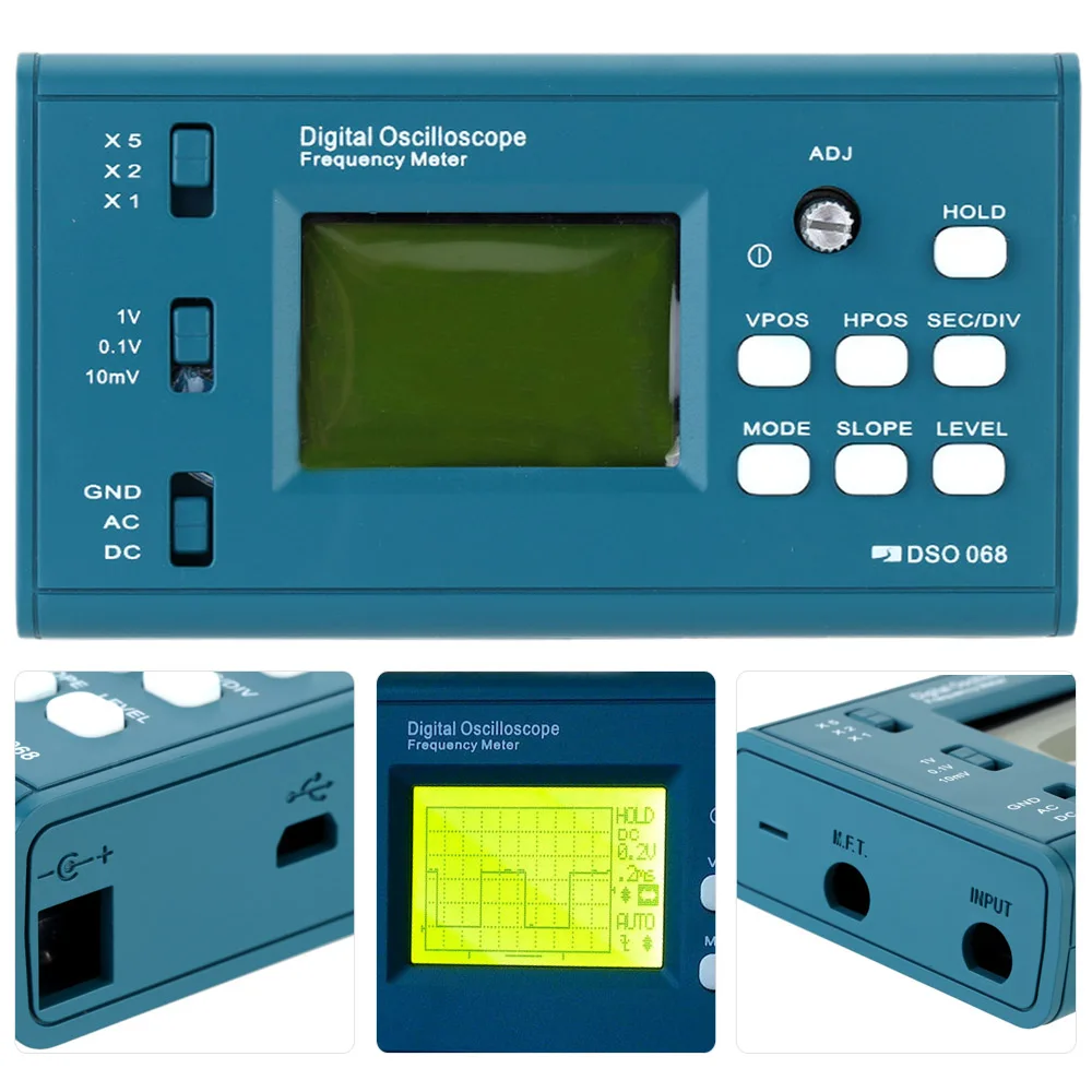LCD Digital Storage Oscilloscope/Frequency Meter DIY Kit with Professional BNC Probe USB Interface DSO 20MSa/s 3MHz
LCD Digital Storage Oscilloscope/Frequency Meter DIY Kit with Professional BNC Probe USB Interface DSO 20MSa/s 3MHz
