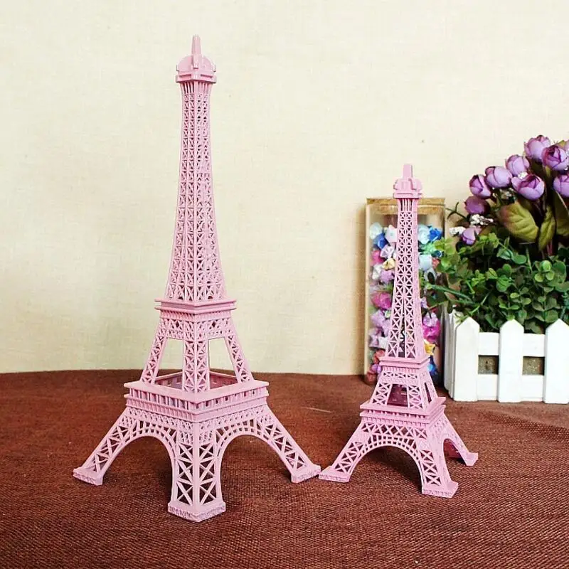 

18cm 25cm 30cm 38cm Height High Quality Gold Pink Purple Metal Eiffel Tower Decorative Model
