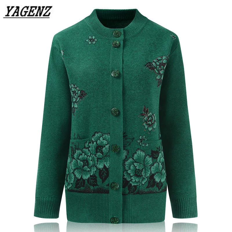 Middle-aged Women Knitted Sweater Tops Autumn Winter Single-breasted Loose Grandmother Warm Sweater Cardigan Coat Plus size 4XL
Middle-aged Women Knitted Sweater Tops Autumn Winter Single-breasted Loose Grandmother Warm Sweater Cardigan Coat Plus size 4XL
