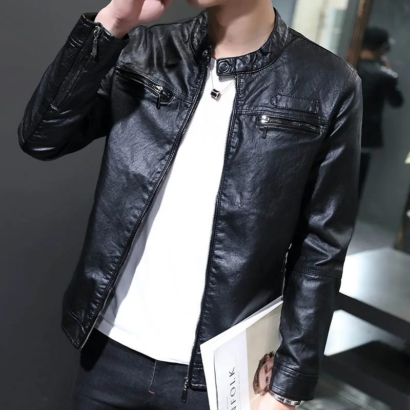 MYAZHOU 2018 Fashion Men's Casual Long Sleeve Motorcycle Leather Jacket , Solid Color Slim Short O-Neck Windproof Jackets men
MYAZHOU 2018 Fashion Men's Casual Long Sleeve Motorcycle Leather Jacket , Solid Color Slim Short O-Neck Windproof Jackets men