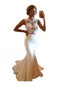 Holievery Jewel Neck Lace Satin Mermaid Wedding Dress Sheer Neck Long Bridal Wedding Gowns Robe De Mariee
Holievery Jewel Neck Lace Satin Mermaid Wedding Dress Sheer Neck Long Bridal Wedding Gowns Robe De Mariee