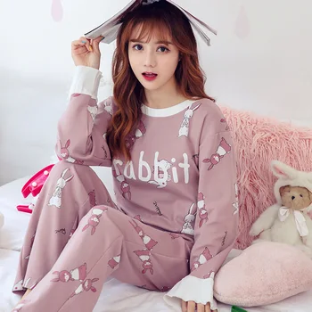 Tony&Candice Cotton Printing Lapel Top + Long Pant 2 Piece Sets Pajamas Set For Women Cute Sleepwear Girls Pyjama Outerwear 
Tony&Candice Cotton Printing Lapel Top + Long Pant 2 Piece Sets Pajamas Set For Women Cute Sleepwear Girls Pyjama Outerwear
