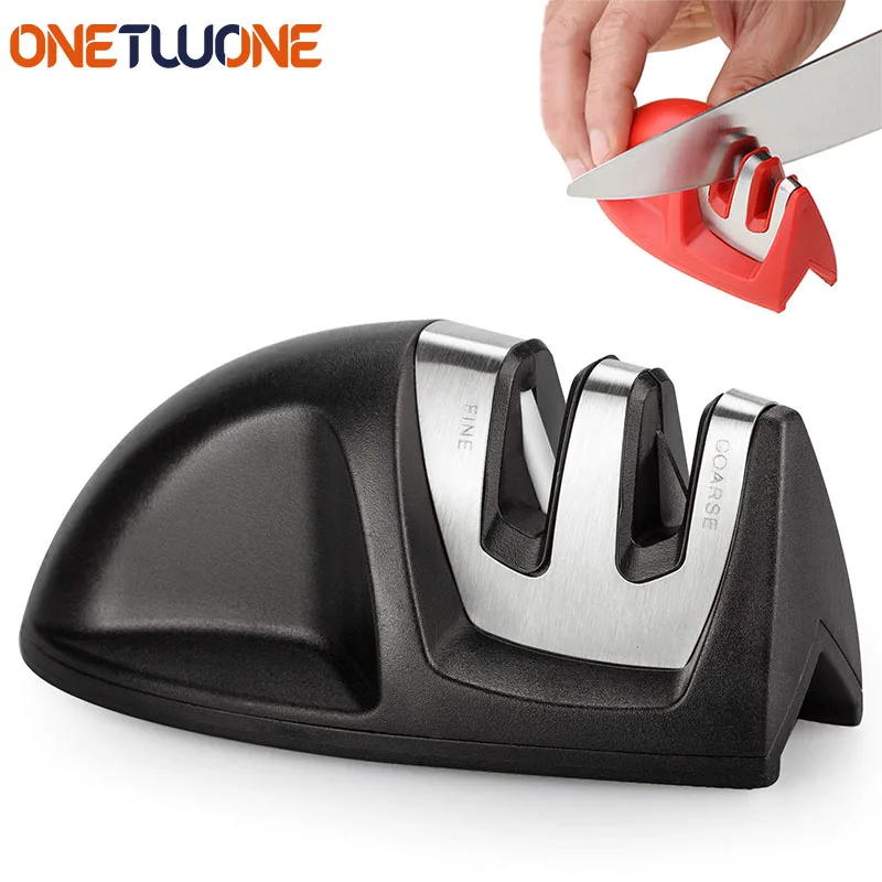 Knife Sharpener, 2-Stage Diamond Coated Wheel System, Fast, Safe and Easy to Use, Sharpening Tool for Kitchen Knives Tools
Knife Sharpener, 2-Stage Diamond Coated Wheel System, Fast, Safe and Easy to Use, Sharpening Tool for Kitchen Knives Tools