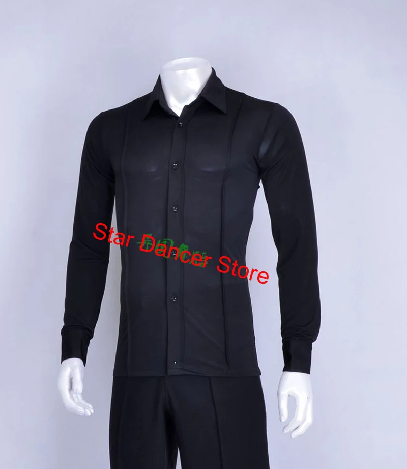 Фото Мужские футболки с длинным рукавом черная танцевальная одежда 2021 новый дизайн
