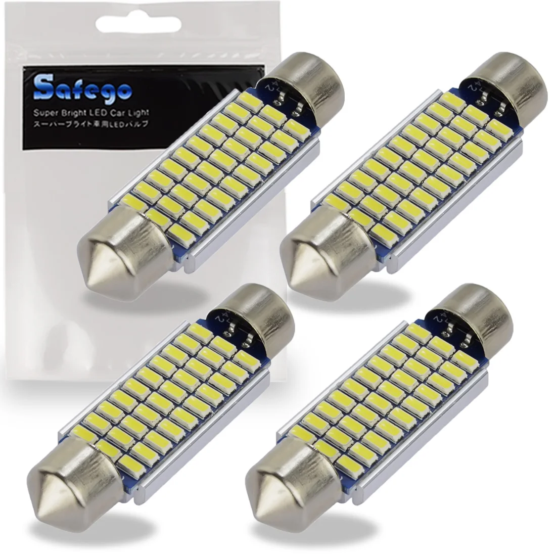 39MM 36MM 42MM Festoon LED Car Bulb - Safego 4x C5W LED Bulb Festoon Led 30-3014 License Plate Dome Light Bulb Xenon White6000K
39MM 36MM 42MM Festoon LED Car Bulb - Safego 4x C5W LED Bulb Festoon Led 30-3014 License Plate Dome Light Bulb Xenon White6000K
