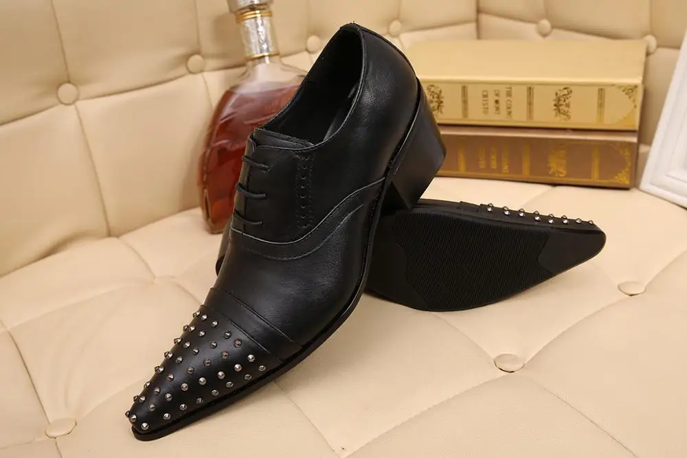 Black Laced Pointed Rivets Party Flat Leather Shoes Men's High Heels Casual Stage Shoes
Black Laced Pointed Rivets Party Flat Leather Shoes Men's High Heels Casual Stage Shoes