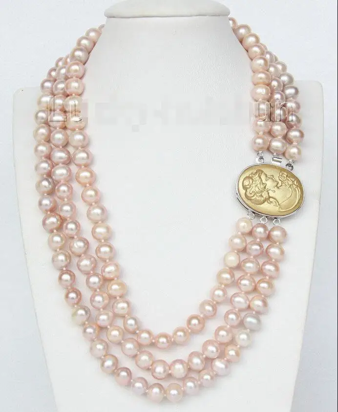 Free Shipping >>> 16" 3row Strand 9mm pink-purple pearls necklace cameo seashell clasp j9375
Free Shipping >>> 16" 3row Strand 9mm pink-purple pearls necklace cameo seashell clasp j9375