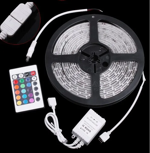 IP65 Waterproof 5M 3528 RGB LED Strip Lights 300LEDs diode with IR RGB remote controller DC 12V White Warm White LED tape ribbon
IP65 Waterproof 5M 3528 RGB LED Strip Lights 300LEDs diode with IR RGB remote controller DC 12V White Warm White LED tape ribbon