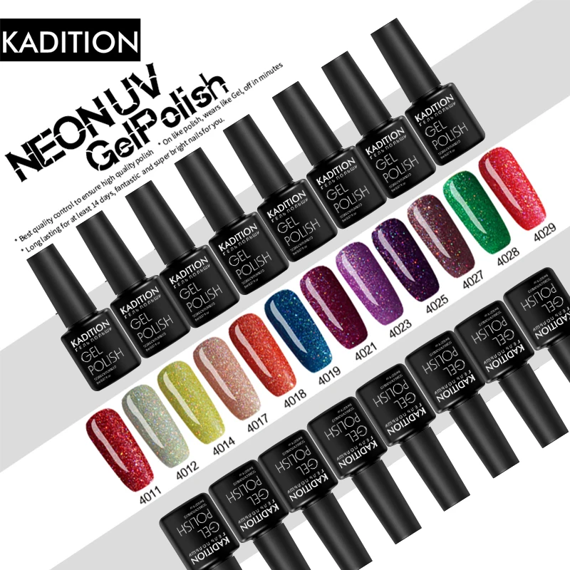 KADITION 8ML Neon Nail Gel Polish Color Rainbow Long-Lasting Lacquer Gel Nail Polish Nail Art Soak Off UV LED Gel Lacquer Glue
KADITION 8ML Neon Nail Gel Polish Color Rainbow Long-Lasting Lacquer Gel Nail Polish Nail Art Soak Off UV LED Gel Lacquer Glue