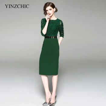fashion woman green pencil dress OL work midi dress o-neck female party dress knee-length femme vestidos
fashion woman green pencil dress OL work midi dress o-neck female party dress knee-length femme vestidos