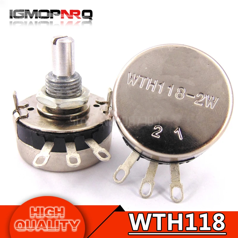 2PCS WTH118 2W 1A Potentiometer 1K 2.2K 4.7K 10K 22K 47K 100K 470K 1M WTH118-2W Round Shaft Carbon Rotary Taper Potentiometer
2PCS WTH118 2W 1A Potentiometer 1K 2.2K 4.7K 10K 22K 47K 100K 470K 1M WTH118-2W Round Shaft Carbon Rotary Taper Potentiometer
