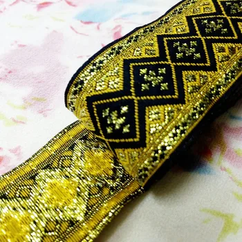 33mm 1-3/8' 5cm 2' Golden rhombus zigzag metallic Curtain Ribbon DIY bedding National Jacquard Woven Webbing blink filigree trim
33mm 1-3/8' 5cm 2' Golden rhombus zigzag metallic Curtain Ribbon DIY bedding National Jacquard Woven Webbing blink filigree trim