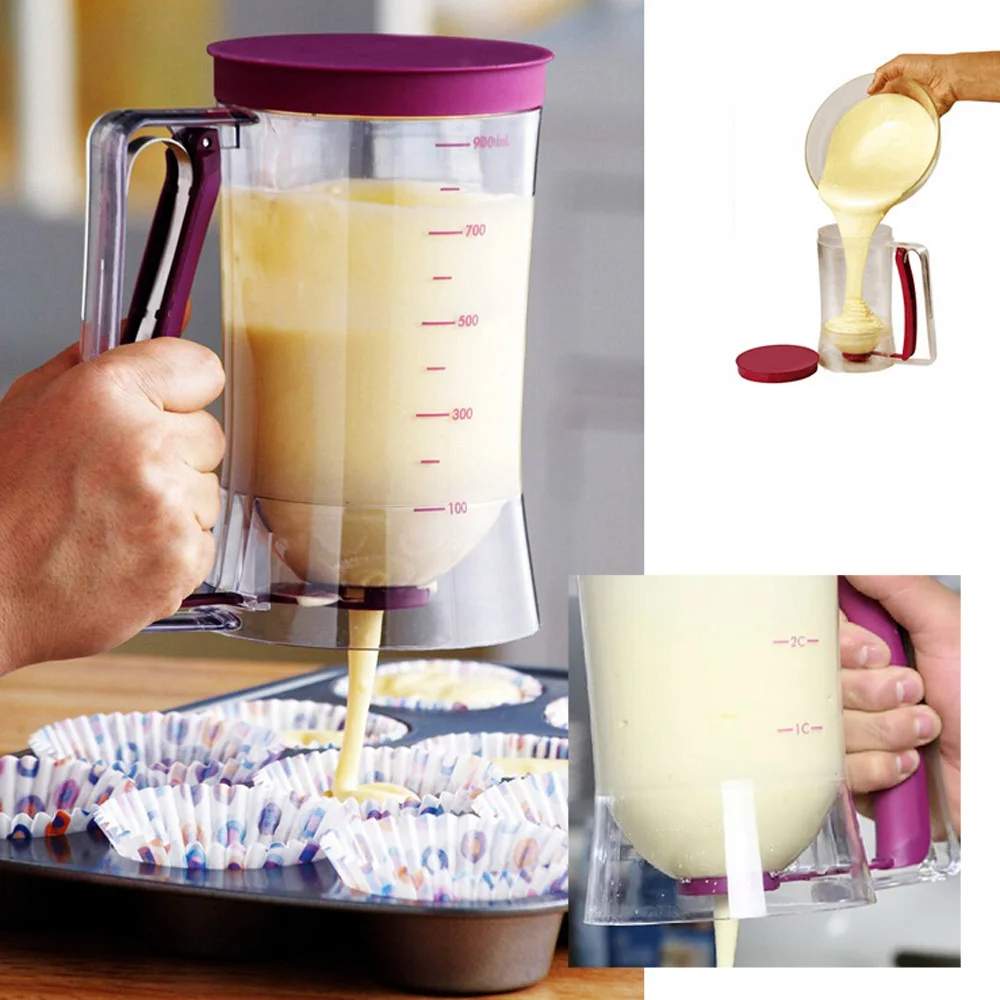 HIPSTEEN 900ml Handle Cake Making Helper Cup Pastry Batter Dispenser with Measuring Label Manual Pancake Cream Containers
HIPSTEEN 900ml Handle Cake Making Helper Cup Pastry Batter Dispenser with Measuring Label Manual Pancake Cream Containers