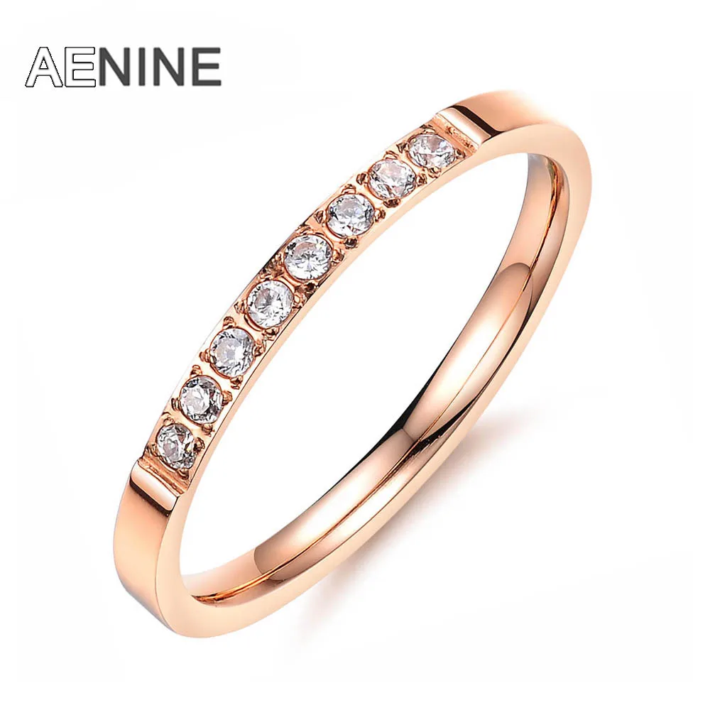 AENINE New Arrival Rose Gold Color Simple Rings Jewelry Inlaid Cubic Zirconia For Women Stainless Steel Lady Ring OGJ412
AENINE New Arrival Rose Gold Color Simple Rings Jewelry Inlaid Cubic Zirconia For Women Stainless Steel Lady Ring OGJ412