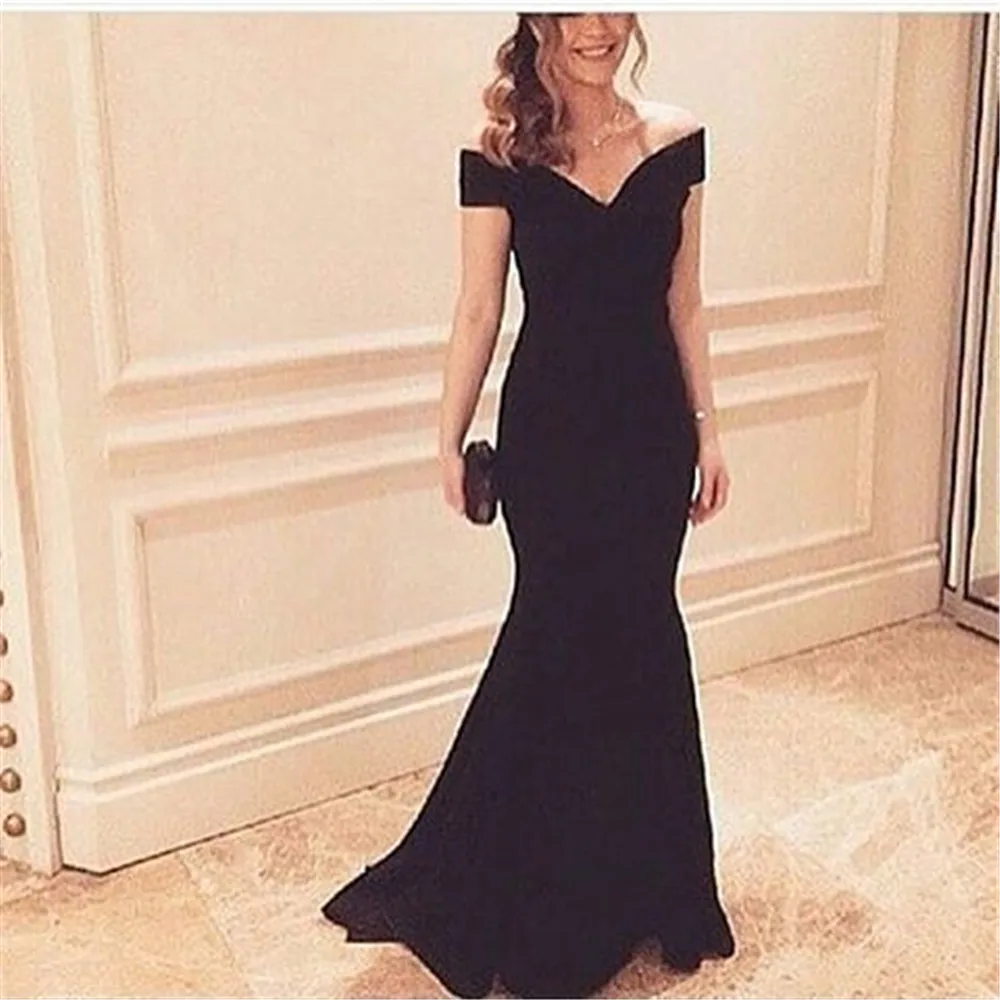Cheap Black Mermaid Dresses Bridesmaid Off The Shoulder Boat Neck Long Simple Maid Of Honor Dress Cheap Wedding Party Gowns
Cheap Black Mermaid Dresses Bridesmaid Off The Shoulder Boat Neck Long Simple Maid Of Honor Dress Cheap Wedding Party Gowns