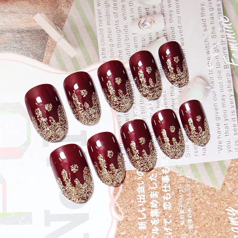 Charming Wine Red 24 Pcs/ Set Fake Nail Shimmer Glitter Design Nail Art False Tips Full Cover Nails Art Tips FM88
Charming Wine Red 24 Pcs/ Set Fake Nail Shimmer Glitter Design Nail Art False Tips Full Cover Nails Art Tips FM88