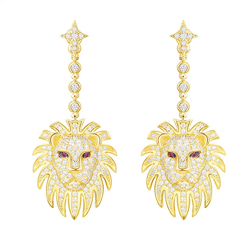 SLJELY 925 Sterling Silver Luxury Gold Color Zircon CZ Lion Head Drop Earrings Women 2018 New collection Egyptian Monaco Jewelry
SLJELY 925 Sterling Silver Luxury Gold Color Zircon CZ Lion Head Drop Earrings Women 2018 New collection Egyptian Monaco Jewelry