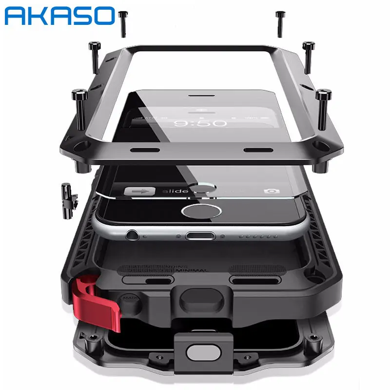 AKASO Luxury Metal Military Shockproof Dustproof Case Rugged Armor Dirt-resistant Anti-knock Aluminum Case for iPhone 5S 6 6s 7
AKASO Luxury Metal Military Shockproof Dustproof Case Rugged Armor Dirt-resistant Anti-knock Aluminum Case for iPhone 5S 6 6s 7