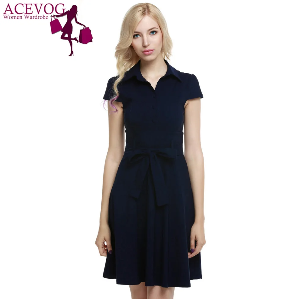 ACEVOG 1950s Women Cap Sleeve Belt Vintage Style Classical Front Buttons Casual Party Swing Dress With Bow Belt
ACEVOG 1950s Women Cap Sleeve Belt Vintage Style Classical Front Buttons Casual Party Swing Dress With Bow Belt