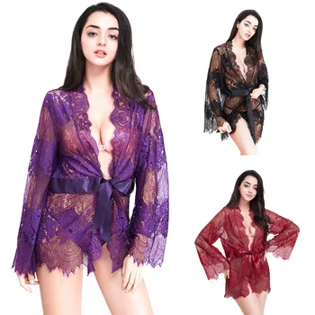 Women Babydolls & Chemises Large size sexy lingerie Europe and America sexy lace pajamas women perspective cardigan temptation
Women Babydolls & Chemises Large size sexy lingerie Europe and America sexy lace pajamas women perspective cardigan temptation