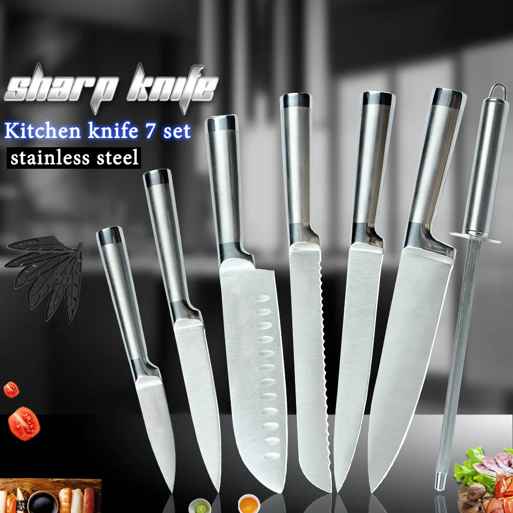 COOBNESS Kitchen Knives Set Stainless Steel Cooking Knife Japanese Santoku Chef Knife Bread Slicing Vegetable Knives+Free Cover
COOBNESS Kitchen Knives Set Stainless Steel Cooking Knife Japanese Santoku Chef Knife Bread Slicing Vegetable Knives+Free Cover