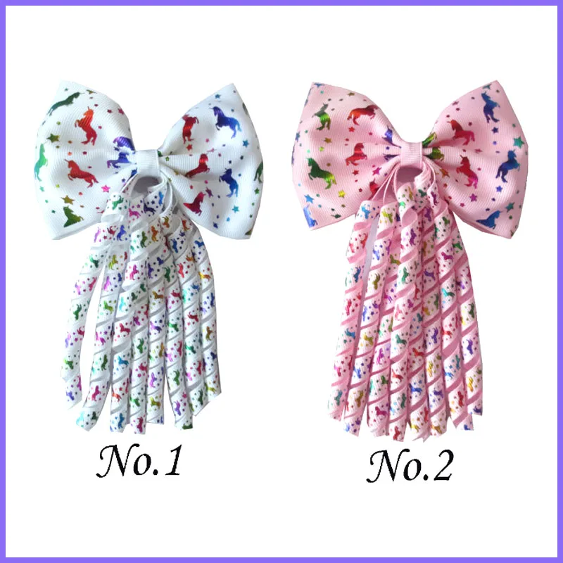 50 BLESSING Good Girl 4.5/" Double Bowknot Hair Bow Clip Accessories Rhinestone