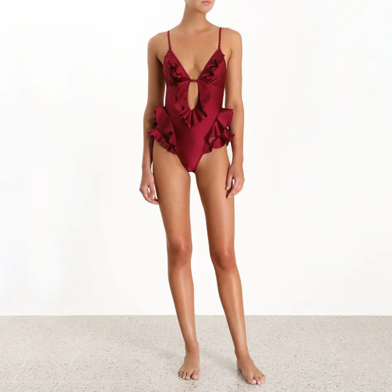 2019 Summer New Fashion Strap Charm Sexy Deep V Neck Hollow Out Ruffled Bikini Bodysuits Women
2019 Summer New Fashion Strap Charm Sexy Deep V Neck Hollow Out Ruffled Bikini Bodysuits Women