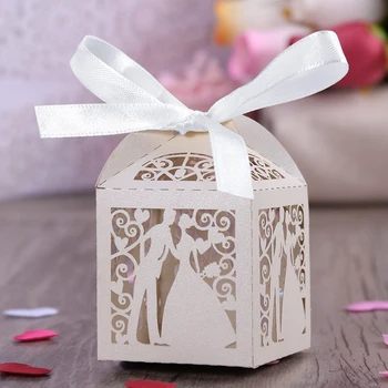 100pcs Couple Design Luxury Lase Cut Wedding Sweets Candy Gift Favour Boxes With Ribbon Table Decorations For Party Supplies
100pcs Couple Design Luxury Lase Cut Wedding Sweets Candy Gift Favour Boxes With Ribbon Table Decorations For Party Supplies