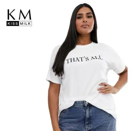 Kissmilk 2019 New Fashion Plus Size Print Letter Tops Simple Commuter Witty Tees White Crew Neck Regular Fit Curve T-shirt
Kissmilk 2019 New Fashion Plus Size Print Letter Tops Simple Commuter Witty Tees White Crew Neck Regular Fit Curve T-shirt