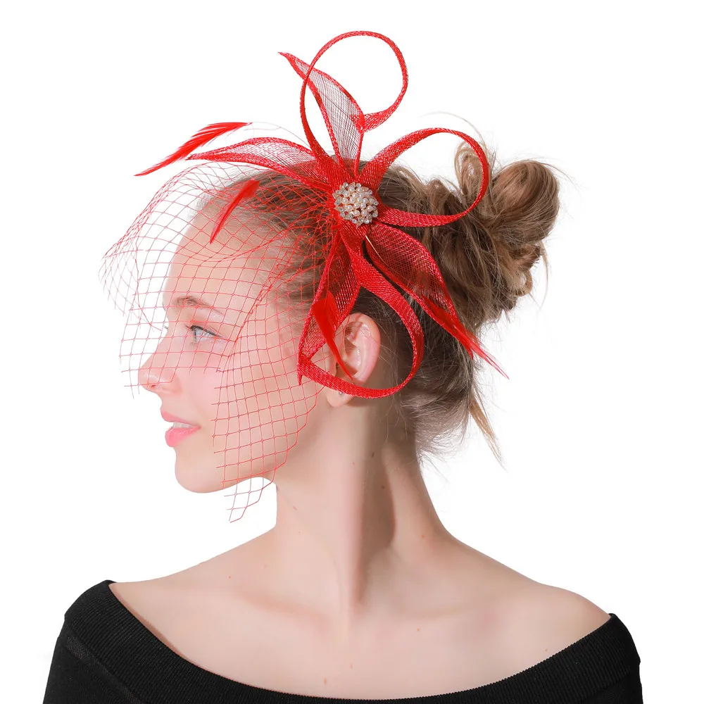 Fashion red fascinator headbands sinamay cocktail hats elegant women derby weddings loop headwear quill hair accessories XMF170
Fashion red fascinator headbands sinamay cocktail hats elegant women derby weddings loop headwear quill hair accessories XMF170