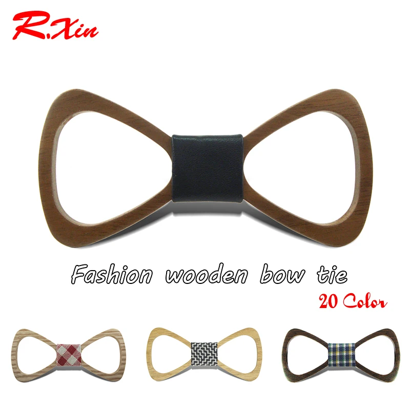 Image New 2016 Red Xin Brand Fashion Handmade Wood Bow ties Bowtie Butterfly Gravata Ties For Men Hollow out Geometric Wooden bow tie