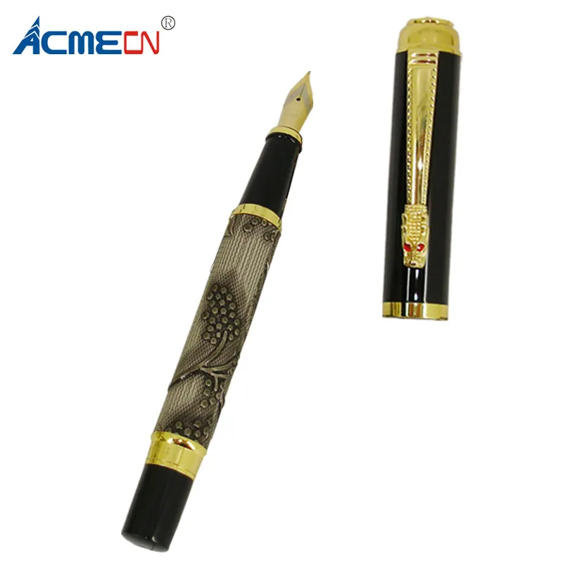 ACMECN Luxury Fountain Pen Grey 3D Pattern Chinese Dragon Golden Clip With F Nib for Antique Gift Writing Retro ink Convert Pens
ACMECN Luxury Fountain Pen Grey 3D Pattern Chinese Dragon Golden Clip With F Nib for Antique Gift Writing Retro ink Convert Pens