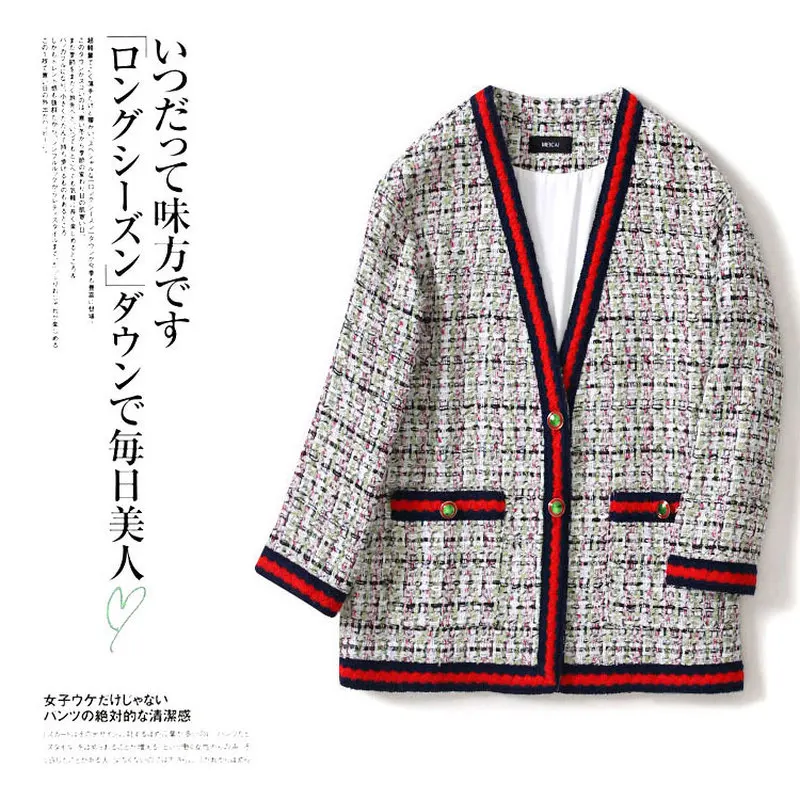 Runway Brand 2019 Spring Autumn Women Loose Plus Size Tweed Coats Ladies Elegant V-neck Chain Patchwork Cardigan Outerwear Y130
Runway Brand 2019 Spring Autumn Women Loose Plus Size Tweed Coats Ladies Elegant V-neck Chain Patchwork Cardigan Outerwear Y130