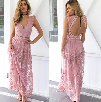 Women Dress Sale Plus Size Vestidos Mujer Europe And America 2019 New Backless Sexy Lace Open Back Deep V Perspective Dress
Women Dress Sale Plus Size Vestidos Mujer Europe And America 2019 New Backless Sexy Lace Open Back Deep V Perspective Dress