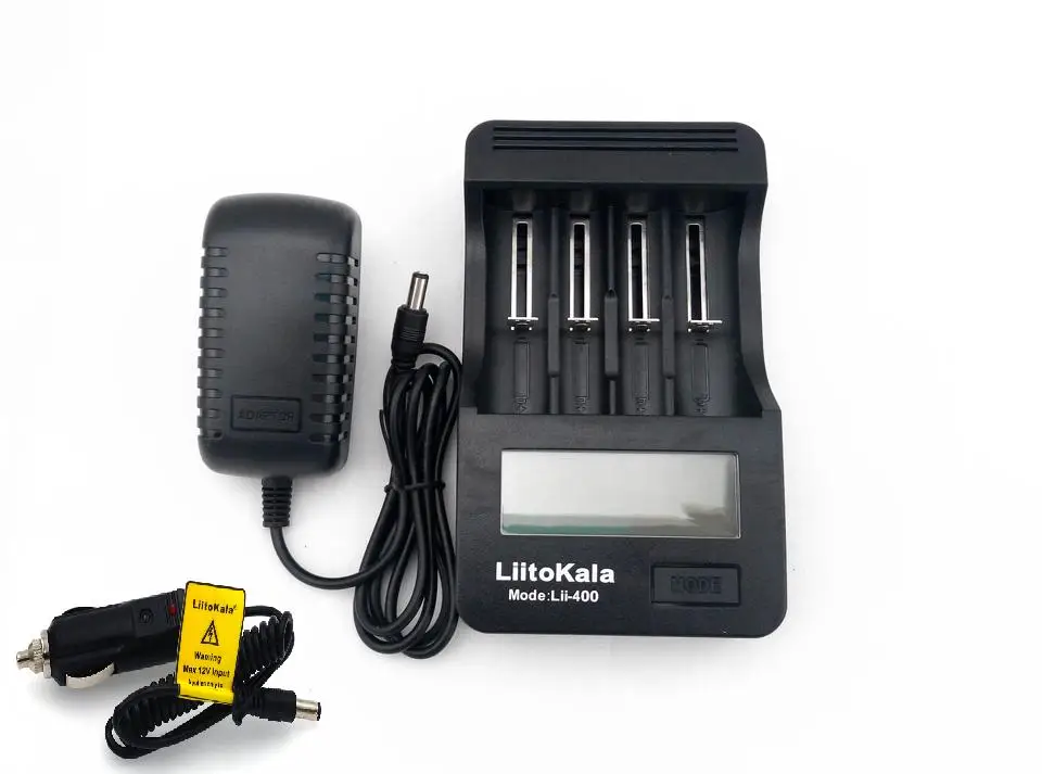 New lii-400 Liitokala LCD Charger 18650 3.7V Lithium Battery NiMH AA / AAA1.2V Charger + 12V 2A Adapter + Car Charger
New lii-400 Liitokala LCD Charger 18650 3.7V Lithium Battery NiMH AA / AAA1.2V Charger + 12V 2A Adapter + Car Charger