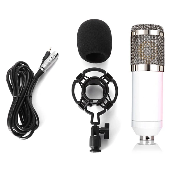 Ituf BM 800 Computer Microphone 3.5mm Wired Condenser Sound Microphone With Shock Mount For Recording Braodcasting BM-800-02